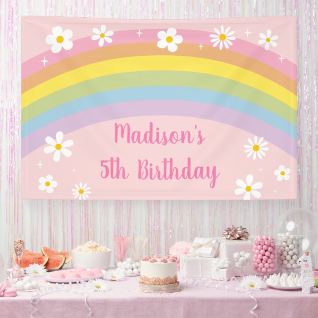 Banderoles Daisy Rainbow Retro Anniversaire (Fête)