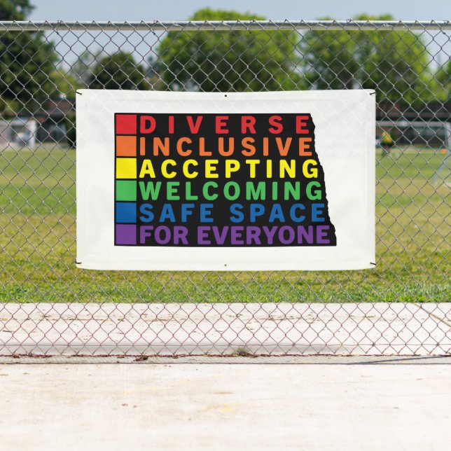 Banderoles Dakota du Nord (Noir) Espace sécurisé LGBTQ (En situation)