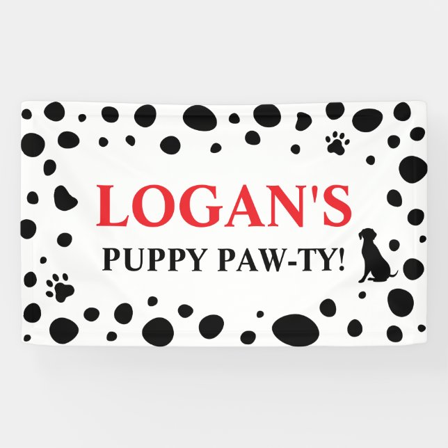 Banderoles Dalmatie Spots Chien Joyeux anniversaire (Horizontal)