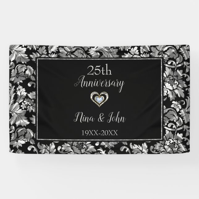 Banderoles Damask métallisé (Horizontal)