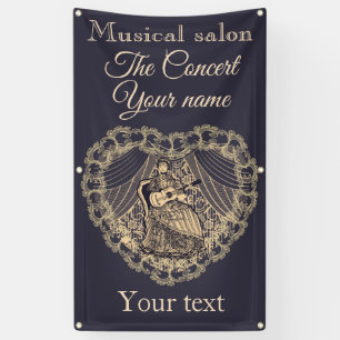 Banderoles Dame avec guitare