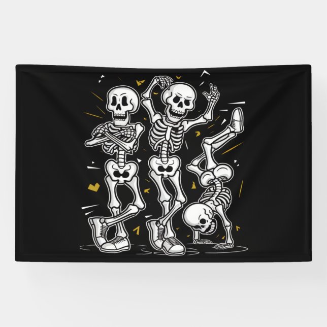 Banderoles Dancing Skeletons Dance Challenge Halloween (Horizontal)