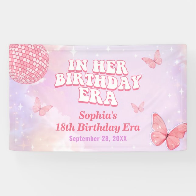 Banderoles Dans son anniversaire fête d'anniversaire (Horizontal)