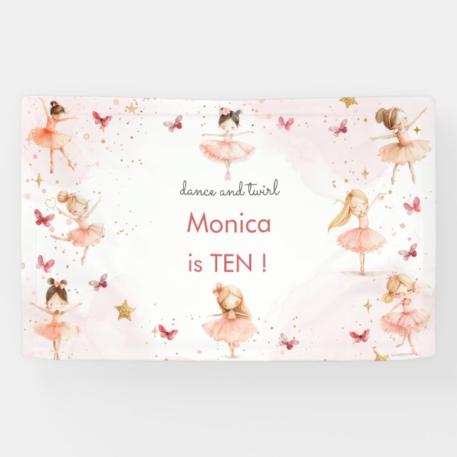 Banderoles Danse et tournoi mignon ballerine ballet enfant an (Horizontal)