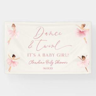 Banderoles Danse et Tournoiement Ballerine Rose Baby Shower B