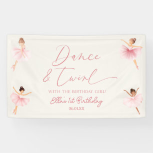 Banderoles Danse & Twirl Rose Ballerina Ballet Anniversaire