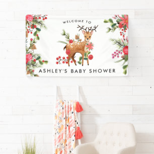 Banderoles Darling Reindeer Baby shower de Noël Bienvenue
