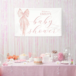 Banderoles  de Baby shower pour fille rose Bow