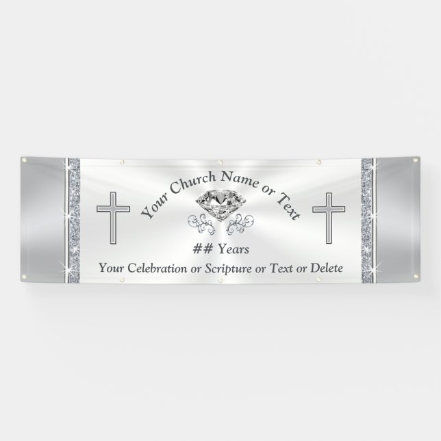 Banderoles de l'Église blanche diamant d'argent jo (Horizontal)