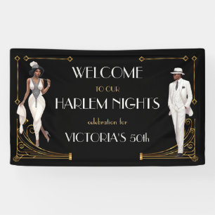 Banderoles Déco Harlem Nights Flapper et Gentleman Welcome