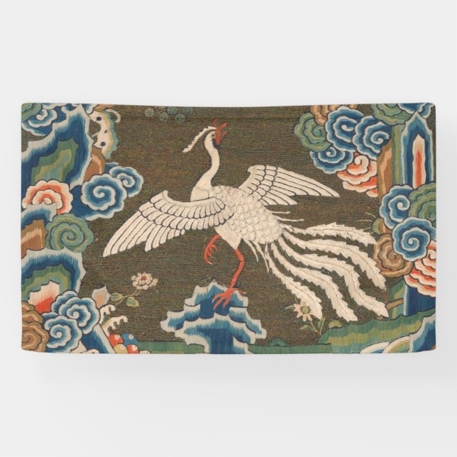 Banderoles Décor d'antiquité chinois d'oiseaux (Horizontal)