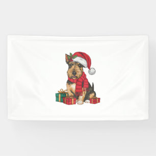 Banderoles Décor de fête de Noël Père Noël Irlandais Terrier 