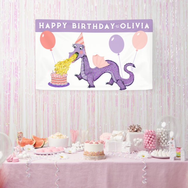 Banderoles Décoration de fête d'anniversaire de dragon (Fête)