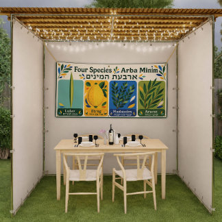 Banderoles Décoration de souccah Arba Minim, Quatre Espèces S