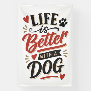 Banderoles Décoration murale pour amateur de chiens - La vie