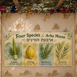 Banderoles Décorations de Sukka Lulav Arba Minim Souccot