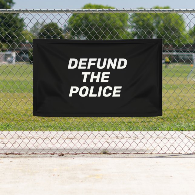 Banderoles Défendre La police noir blanc typographie moderne (En situation)