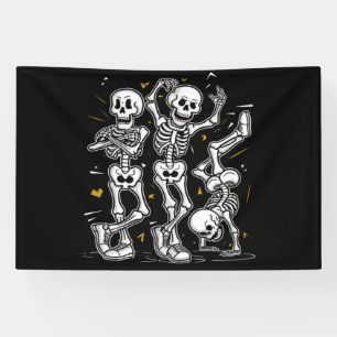 Banderoles Défi de danse de squelettes dansants Halloween
