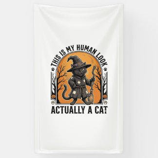 Banderoles Déguisement de chat Halloween drôle vintage sorciè