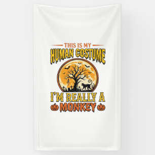 Banderoles Déguisement de singe Halloween Design de T-shirt v