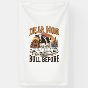 Banderoles Deja Moo Funny Cow Western Vintage Shirt Design_1