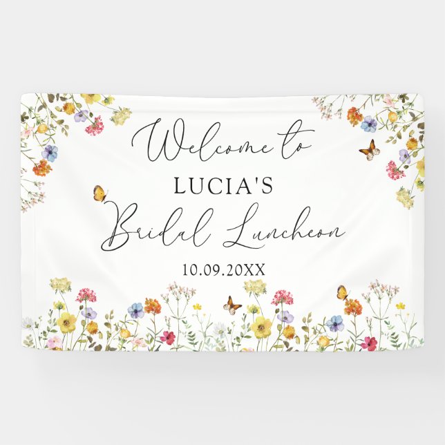 Banderoles Déjeuner de mariage fleur sauvage Botanique Bienve (Horizontal)