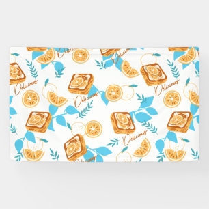 Banderoles Délicieux Motif dessert de pâtisserie aux agrumes