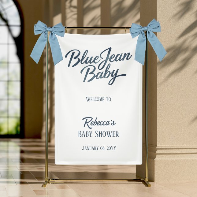 Banderoles Denim Bear Clothesline Boy Blue Jean Baby shower (Créateur téléchargé)