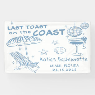 Banderoles Dernier Toast Sur La Côte Bachelorette Bleue Week-