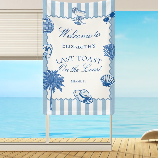 Banderoles Dernier Toast sur la Côte Enterrement de Vie de Je (Créateur téléchargé)