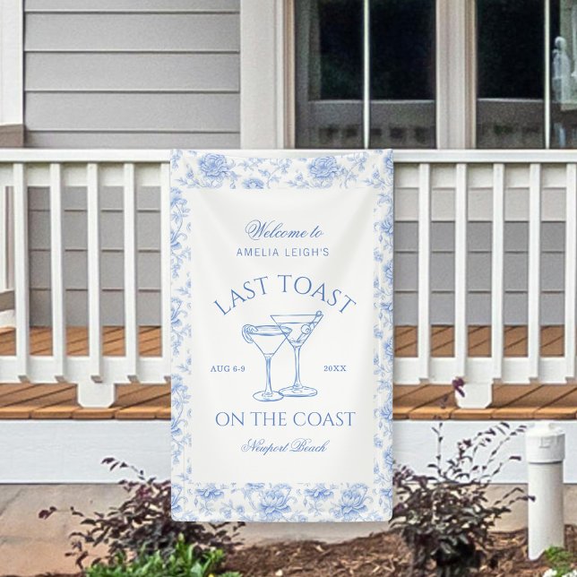 Banderoles Dernier Toast sur la côte Floral Bachelorette (Créateur téléchargé)