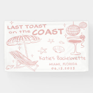 Banderoles Dernier Toast Sur La Côte Rose Bachelorette Week-E