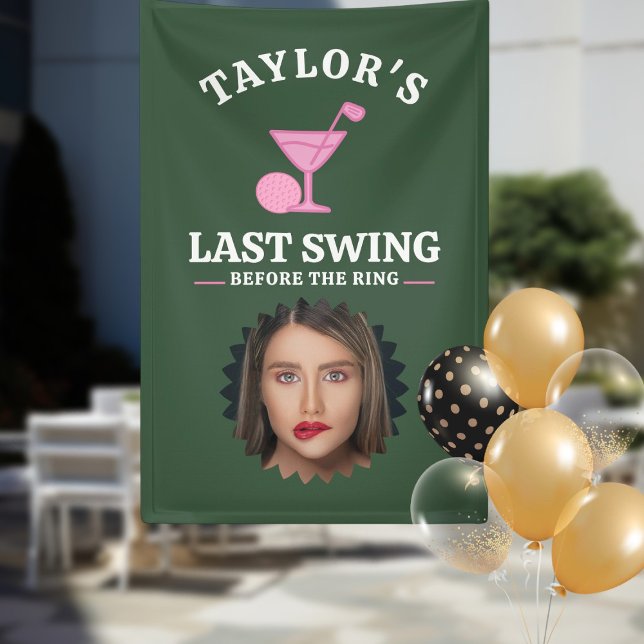 Banderoles Dernier Tour de Swing avant l'enterrement de vie d (Last Swing Before The Ring Golf Bachelorette Banner by Ricaso for bride to be and her crew)
