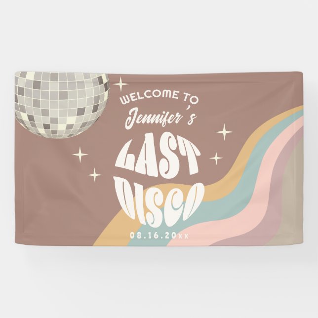 Banderoles Dernière Disco les années 70 Retro Super Bachelore (Horizontal)