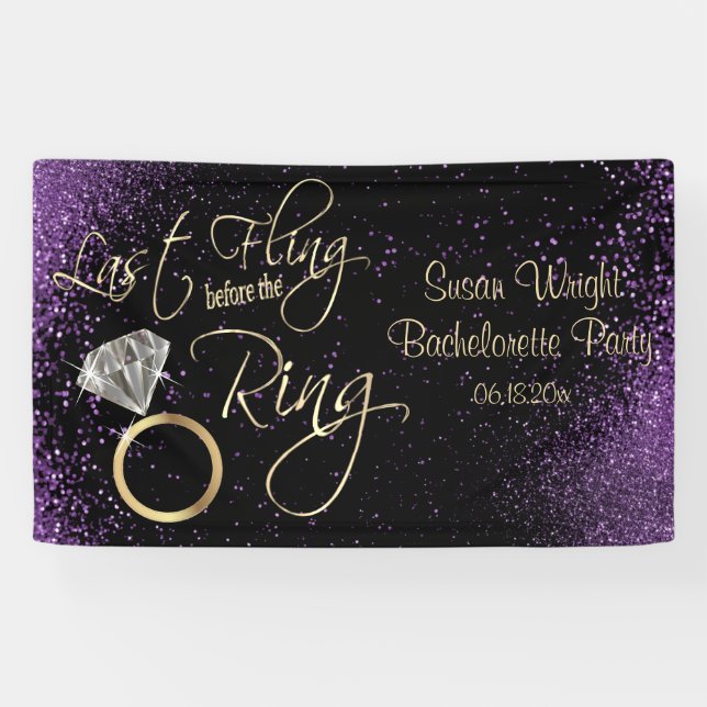Banderoles Dernière Fling Bachelorette Party - violet (Horizontal)