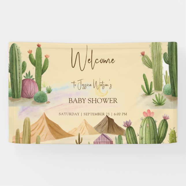 Banderoles Désert Oh Cactus Boy Boho Arch Baby shower (Horizontal)