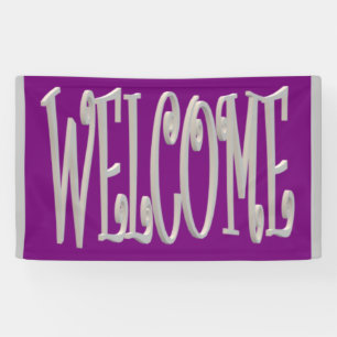 Banderoles Design d'accueil gris et violet