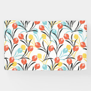 Banderoles Design floral Motif de Tulipe en blanc