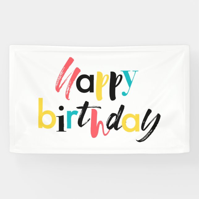 Banderoles Design moderne et gai de "Joyeux anniversaire" (Horizontal)