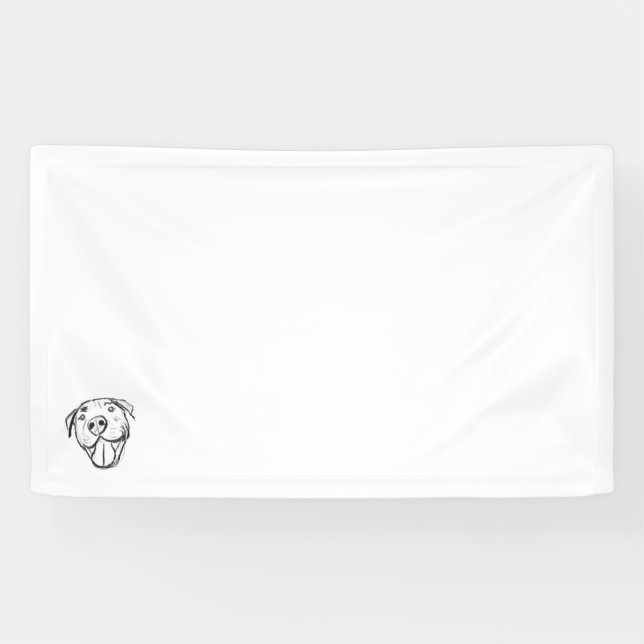 Banderoles dessin de bulle simple amoureux de les chiens noir (Horizontal)