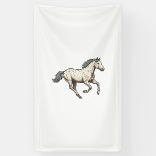 Banderoles Dessin de cheval Appaloosa courant gravé vintage_1