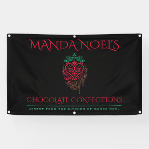 Banderoles dessin de doodé de fraise chocolat