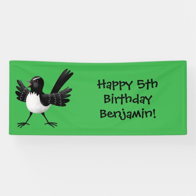 Banderoles Dessin de l'Australien Willie Wagtail (Horizontal)
