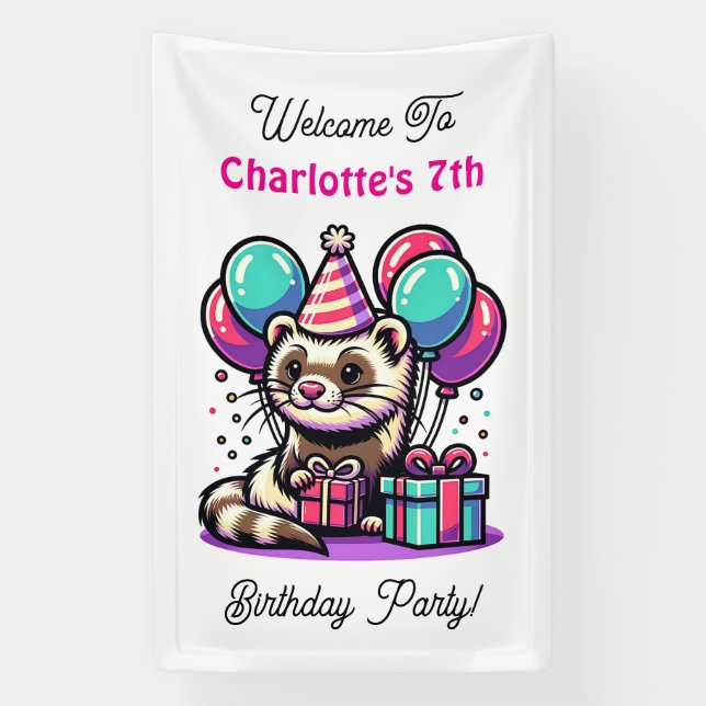 Banderoles Dessin Fetter Fête d'Anniversaire Personnalisé (Verticale)