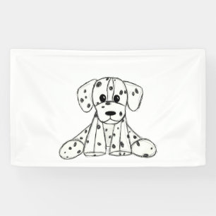 Banderoles Dessin simple de contour de chien en peluche dalma
