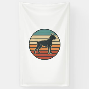 Banderoles Dessin vectoriel de gravure de chien Boxer vintage