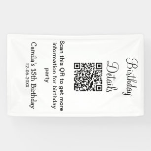 Banderoles détails de fête d'anniversaire scan QR moderne 15