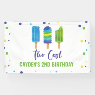 Banderoles Deux Cool 2e anniversaire Ice Pop Blue Green