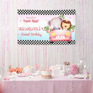 Banderoles Deux Fast sauvage jungle Race Car 2ème HBD Party