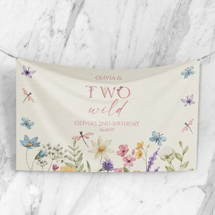 Banderoles Deux Fête d'anniversaire sauvage de fleurs sauvage